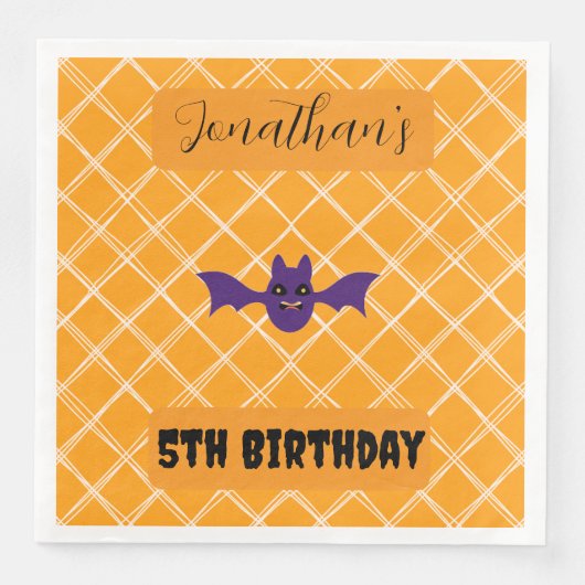 Serviette En Papier Naples d'anniversaire de chaume d'Halloween (Devant)