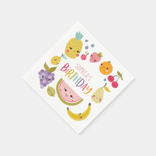 Serviette En Papier Naples d'anniversaire de fruits modernes (Coin)