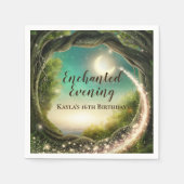 Serviette En Papier Naples d'anniversaire de la forêt enchantée (Devant)