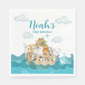 Serviette En Papier Naples d'anniversaire de Noah's Ark (Devant)