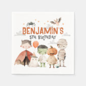 Serviette En Papier Naples d'anniversaire d'Halloween éffrayant (Devant)