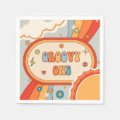 Serviette En Papier Naples d'anniversaire Retro super Rainbow (Devant)