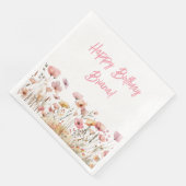 Serviette En Papier Naples d'anniversaire rose simple (Coin)