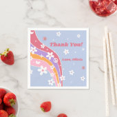 Serviette En Papier Naples d'anniversaire super Rainbow Retro (En situation)