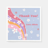 Serviette En Papier Naples d'anniversaire super Rainbow Retro (Devant)
