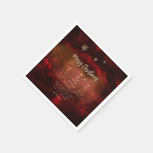 Serviette En Papier Naples d'arbre de Noël en or rouge moderne (Coin)