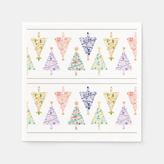 Serviette En Papier Naples d'arbre de Noël modernes (Devant)