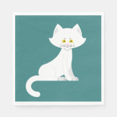 Serviette En Papier Naples de chat blanc (Devant)