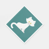 Serviette En Papier Naples de chat blanc (Coin)