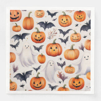 Serviette En Papier Naples de fête Citrouille Halloween mignonne Ghost