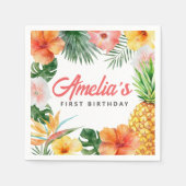 Serviette En Papier Naples de fête d'anniversaire de Hawaii tropical (Devant)