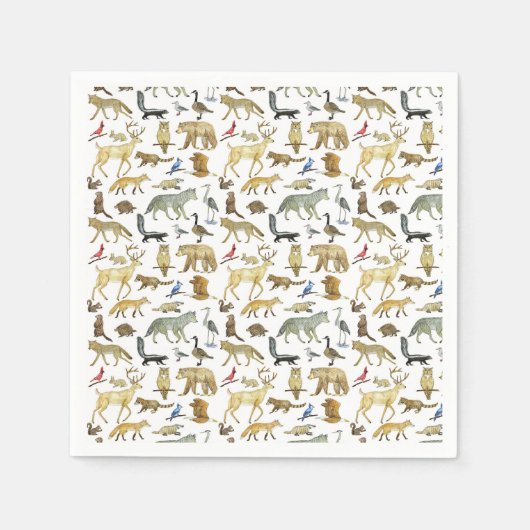 Serviette En Papier Naples de la faune des Grands Lacs (Devant)