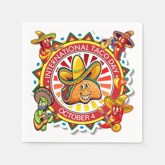 Serviette En Papier Naples de la journée internationale TACO (Devant)