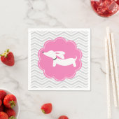 Serviette En Papier Naples de la partie Baby shower rose Dachshund (En situation)