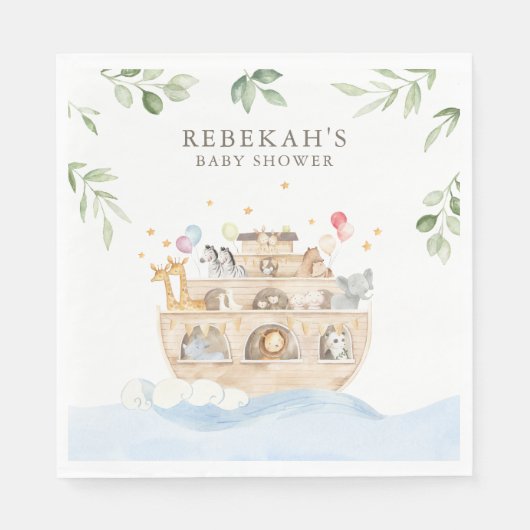 Serviette En Papier Naples de Noah's Ark Party (Devant)