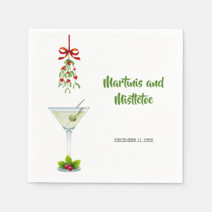 Serviette En Papier Naples de Noël Martinis et Mistletoe
