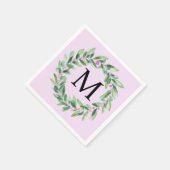 Serviette En Papier Naples de Noël Monogram Wreath (Coin)