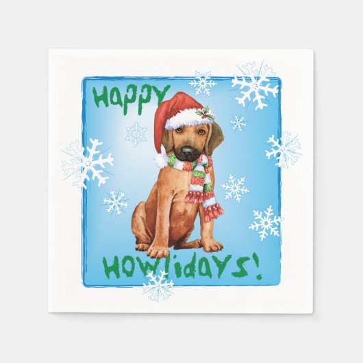 Serviette En Papier Naples de Noël Rhodesian Ridgeback (Devant)