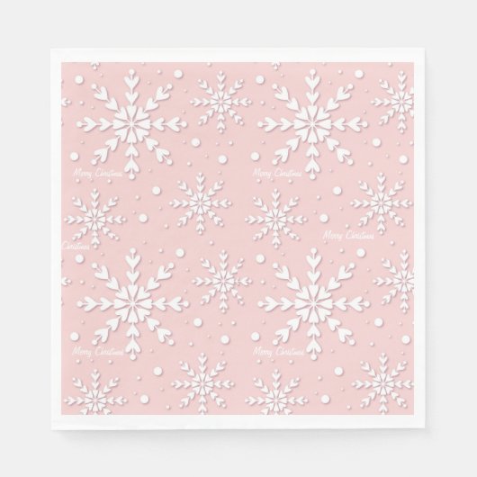 Serviette En Papier Naples de Noël Snowflake (Devant)
