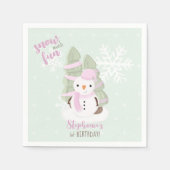 Serviette En Papier Naples de Noël Snowman (Devant)