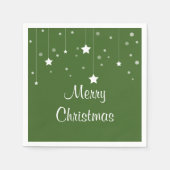 Serviette En Papier Naples de Noël vertes et blanches (Devant)