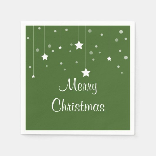 Serviette En Papier Naples de Noël vertes et blanches (Devant)