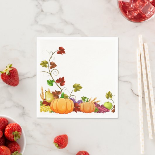 Serviette En Papier Naples de récolte d'automne (En situation)