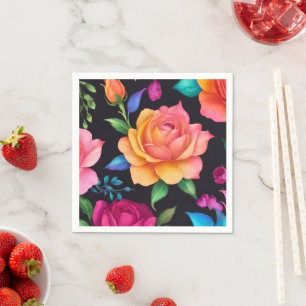 Serviette En Papier Naples de Rose en étain à fleurs