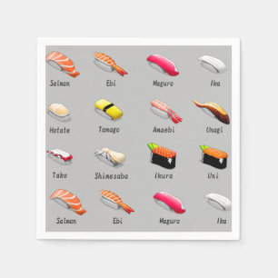 Serviette En Papier Naples de sushi Party
