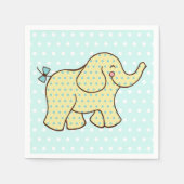 Serviette En Papier Naples d'éléphant jaune d'Aqua (Devant)