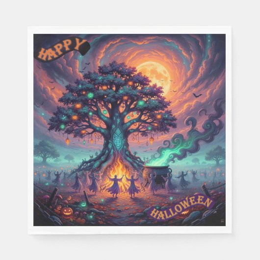 Serviette En Papier Naples d'Halloween (Devant)