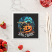 Serviette En Papier Naples d'Halloween (En situation)