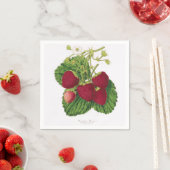 Serviette En Papier Naples d'impression de fraises anciennes (En situation)
