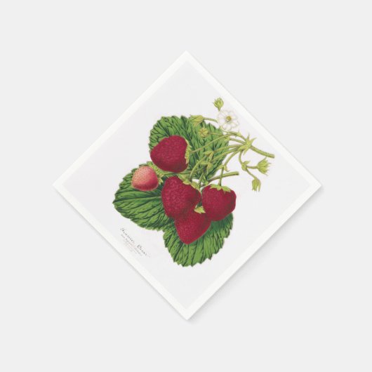 Serviette En Papier Naples d'impression de fraises anciennes (Coin)