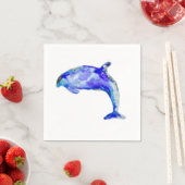 Serviette En Papier Naples Dolphin Bleu (En situation)