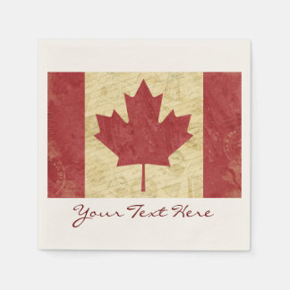 Serviette En Papier Naples du Canada Flag Party
