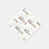 Serviette En Papier Naples du train bleu aquarelle (Coin)