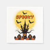 Serviette En Papier Naples éffrayant Halloween Lune 3 Ply (Devant)