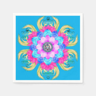Serviette En Papier Naples en mandala Lotus Flower