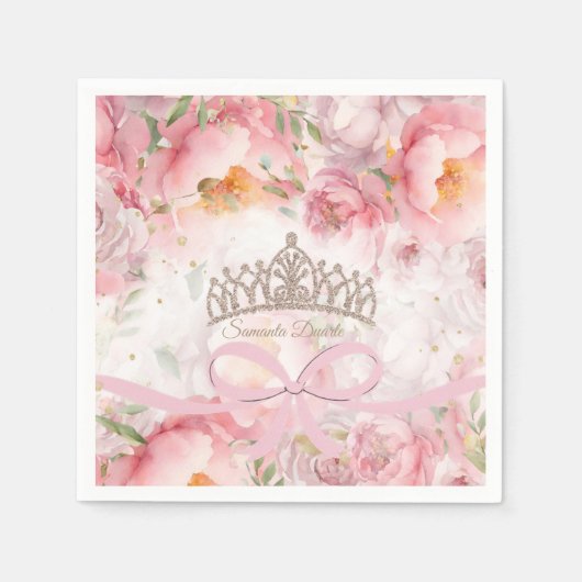 Serviette En Papier Naples en or rose pâle Quinceañera (Devant)