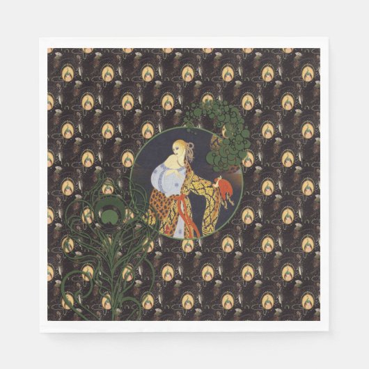 Serviette En Papier Naples en papier art déco pour dames (Devant)