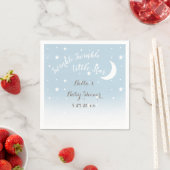 Serviette En Papier Naples en papier bleu Little Star Twinkle (En situation)