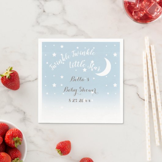 Serviette En Papier Naples en papier bleu Little Star Twinkle (En situation)