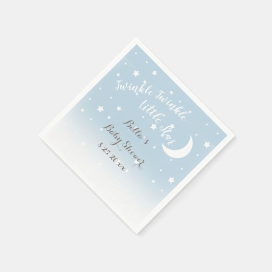 Serviette En Papier Naples en papier bleu Little Star Twinkle (Coin)