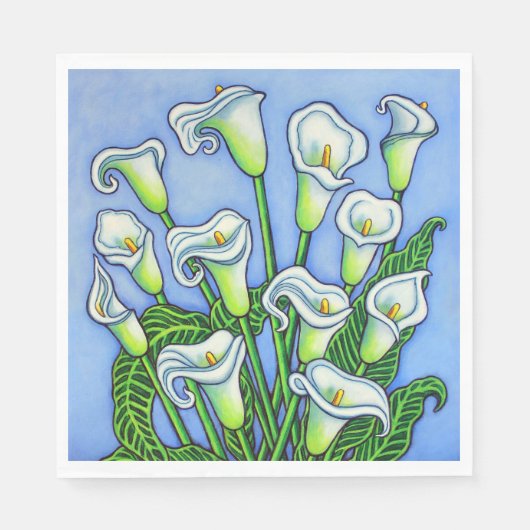 Serviette En Papier Naples en papier Calla Lily (Devant)