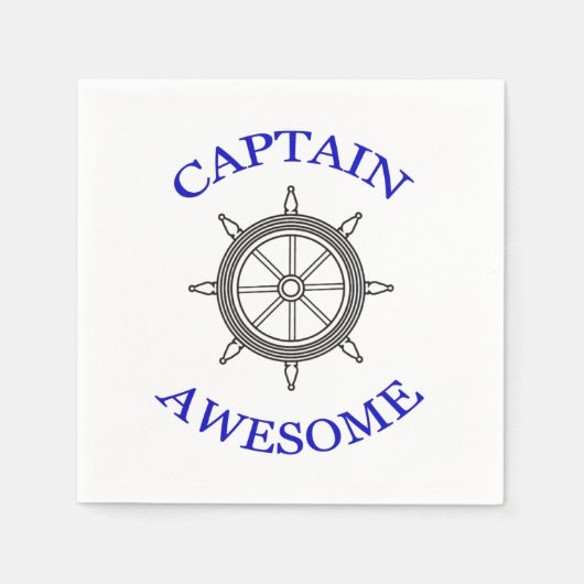 Serviette En Papier Naples en papier "CAPITAINE AWESOME" (Devant)
