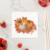 Serviette En Papier Naples en papier Citrouille Renard d'automne (En situation)