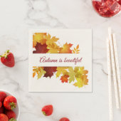 Serviette En Papier Naples en papier de feuilles d'automne (En situation)