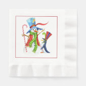 Serviette En Papier Naples en papier de Noël des Snowmen (Devant)