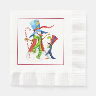 Serviette En Papier Naples en papier de Noël des Snowmen